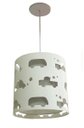 Ver imagem 1 de Lustre Infantil Pendente Recorte Carrinhos 25x25 Cinza