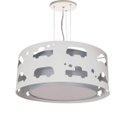 Ver imagem 1 de Lustre Infantil Pendente Recorte Carrinhos 50x16 Cinza
