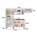 Ver imagem 1 de Cozinha Completa Múltipla 4 Peças (2 Armários + 1 Balcão + 1 Paneleiro) C4P75 Branco - Bertolini