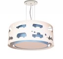 Ver imagem 1 de Lustre Infantil Pendente Recorte Carrinhos 50x16 Azul bebê