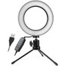 Ring Light Anel de Selfie Iluminador Luz Led Tripé Mesa 16cm 6 Polegadas - 1