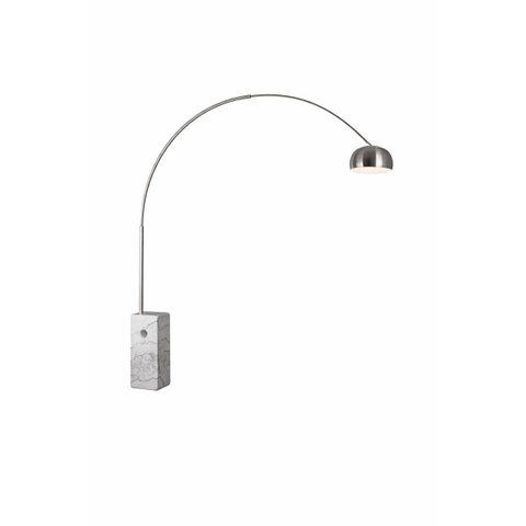 Luminária de Piso Ø32x220x240cm Cromada com Base em Mármore E27