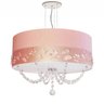 Lustre Infantil Pendente Faixa flores e Borboletas Rosa 50 - 1