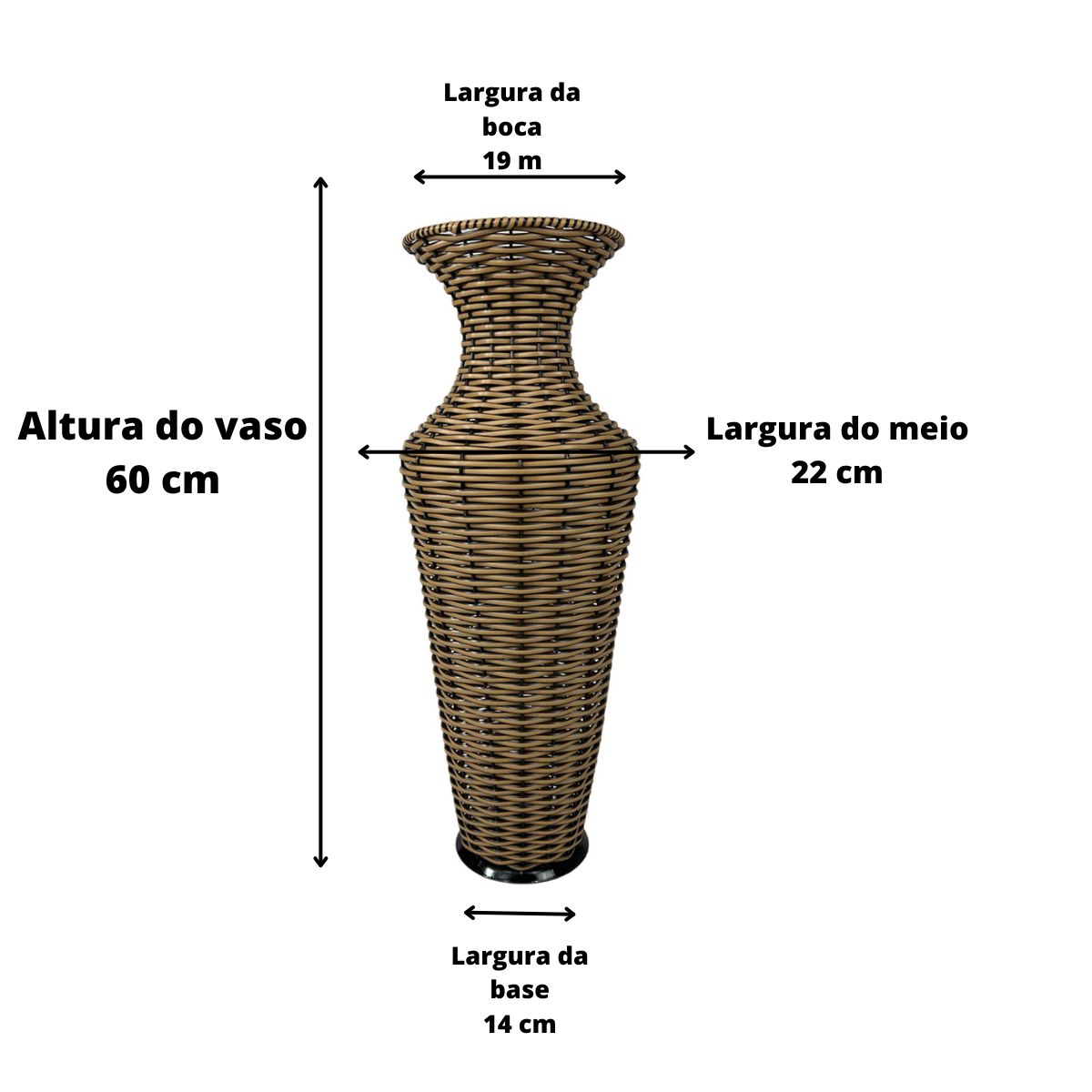 Kit 02 Vasos Urcas de Chão Decorativos Junco Sintético - 5