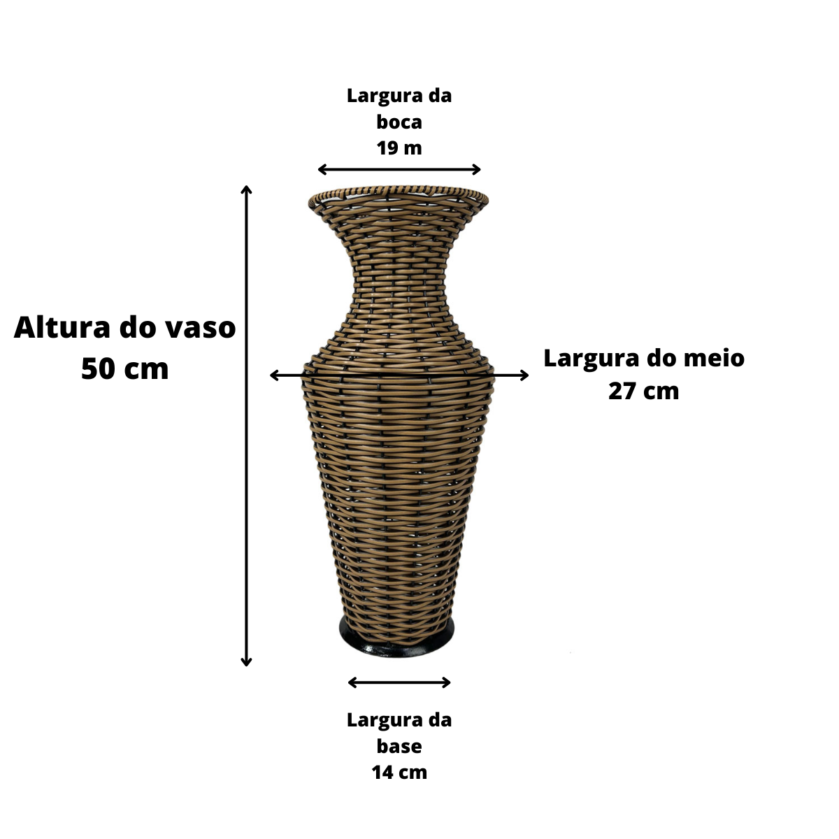 Kit 02 Vasos Urcas de Chão Decorativos Junco Sintético - 4