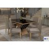 Conjunto Sala de Jantar Base Madri + Tampo Louro c/Preto 1,53 X 0,90 + 6 Cadeiras Vitoria Mel - 1
