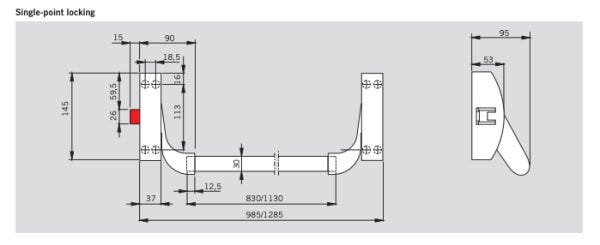 Barra Antipânico transversal PHA 2000 para Porta simples - Horizontal - 1 Ponto de fechamento  - 6