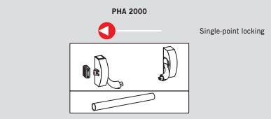 Barra Antipânico transversal PHA 2000 para Porta simples - Horizontal - 1 Ponto de fechamento  - 4