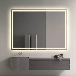 Espelho jateado iluminado com led quente 60x100cm Woodglass 60x100 jato quente - 12