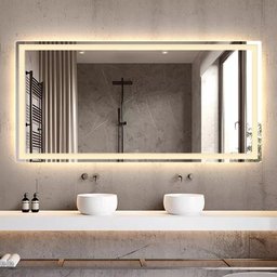 Espelho jateado iluminado com led quente 60x100cm Woodglass 60x100 jato quente - 10