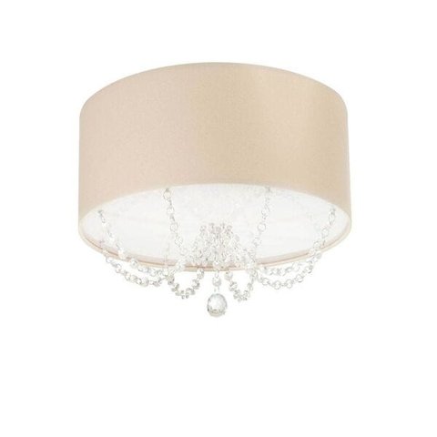Luminária Plafon com Cristais Cilindrica 30x15 Cáqui