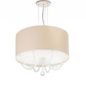 Ver imagem 1 de Lustre Pendente Com Cristais Cilindrica 30X15 Cáqui
