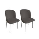 Ver imagem 2 de Kit 2 Cadeiras Sala Jantar Base Aço Cinza Elana Jvb Móveis: Cinza