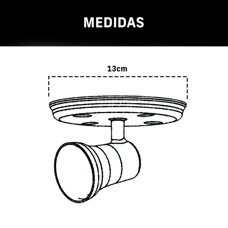 Spot de Sobrepor 1 Gu10 Dicroica Direcionável + 1 Lâmpada Cor:preto;temperatura:morno - 7