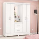 Ver mais imagens de Guarda-Roupa Infantil 4 Portas Capela Encanto Branco/Rosa