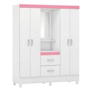 Ver imagem 2 de Guarda-Roupa Infantil 4 Portas Capela Encanto Branco/Rosa