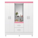 Ver imagem 7 de Guarda-Roupa Infantil 4 Portas Capela Encanto Branco/Rosa
