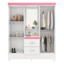 Ver imagem 4 de Guarda-Roupa Infantil 4 Portas Capela Encanto Branco/Rosa