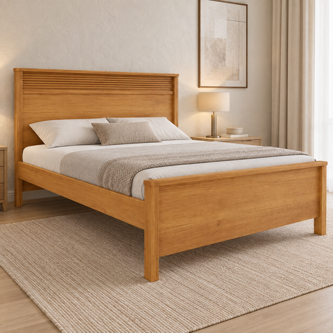 Cama Casal Cabeceira Ripada Ibiti - Bianco Móveis:Marrom