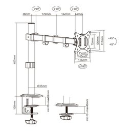 Suporte Monitor 13 a 34 Articulado Ctm11c Central Suportes - 4