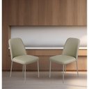 Ver imagem 2 de Conjunto 2 Cadeiras Londres Couro Areia Metal Champanhe