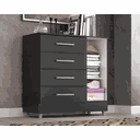 Ver imagem 4 de Armário Cômoda 4 Gavetas 1 Porta:onix