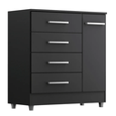 Ver imagem 1 de Armário Cômoda 4 Gavetas 1 Porta:onix