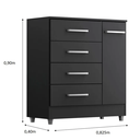 Ver imagem 3 de Armário Cômoda 4 Gavetas 1 Porta:onix