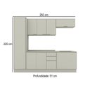 Ver imagem 4 de Cozinha Completa Fineze 10 Portas 2 Gavetas com Tampo 100% MDF Areia Hp - Henn