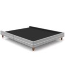 Ver imagem 1 de Cama Casal Base Box Pés Madeira 148cm Suném P05 Veludo Cinza - Lyam Decor