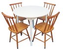 Ver imagem 1 de Jogo de Jantar Colonial Brisa Mesa Branca 90 Cm + 04 Cadeiras Mel Rustico