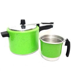 Jogo de Panela Caçarola 5 pçs fervedor nº 12 Panela de Pressão 4,5 litros Verde - 3