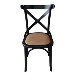 Cadeira Katrina Assento Rattan Sintético Preto - 1