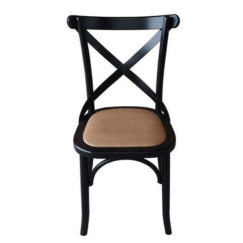Cadeira Katrina Assento Rattan Sintético Preto