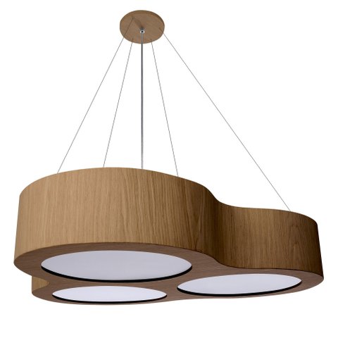 Pendente Spinner 80cm - 6 Luzes Adrilustres Freijó 110v/220v