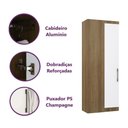 Ver imagem 4 de Guarda Roupa Dormitório Modulado Paris Módulo Canto Reto - Luciane 331:Avelã e Branco