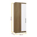 Ver imagem 3 de Guarda Roupa Dormitório Modulado Paris Módulo Canto Reto - Luciane 331:Avelã e Branco