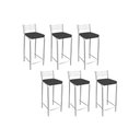 Ver imagem 1 de Banqueta de Cozinha Gênova B705 Kit 6 Un Cromada/preto 110 - Kappesberg