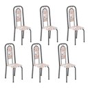 Ver imagem 1 de Cadeiras para Sala de Jantar 6 Unidades Lara Prata/Botanic Bege/Mart