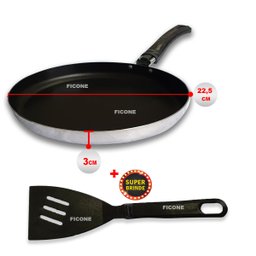 Panquequeira Frigideira 22cm Antiaderente Em Alumínio Com Espátula - 4