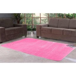 Tapete Liso para Quarto e Sala Tecido de Pelúcia 70cm x 50cm - Rosa - 2 Tapete Liso para Quarto e Sala Tecido de Pelúcia 70cm x 50cm - Rosa - 2