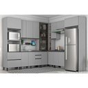 Ver imagem 4 de Gabinete de Cozinha Modulado Balcão Belize 2 Portas e 3 Gavetas p/ Pia Cinza - Henn
