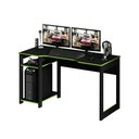 Ver imagem 1 de Mesa Gamer 2 Prateleiras Porta Cpu Preto e Verde