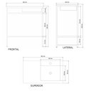 Ver imagem 3 de Gabinete Banheiro Ferro Iron Black 80x45cm Branco Fosco