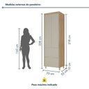 Ver imagem 4 de Paneleiro 2 Portas 2 Gavetas Nesher Marquesa 100% MDF Cinza/Nature Greige