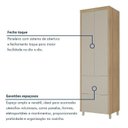 Ver imagem 7 de Paneleiro 2 Portas 2 Gavetas Nesher Marquesa 100% MDF Cinza/Nature Greige