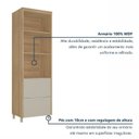 Ver imagem 6 de Paneleiro 2 Portas 2 Gavetas Nesher Marquesa 100% MDF Cinza/Nature Greige