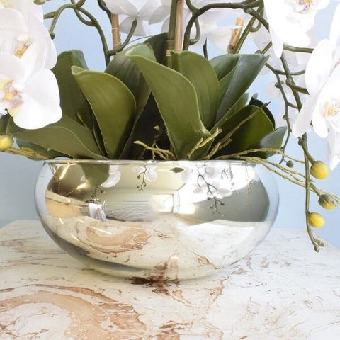 Vaso de Flores Decorativo Prateado| Linha Decorações Formosinha