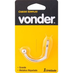 Cabide simples grande metálico niquelado - Vonder - 2