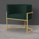 Ver imagem 3 de Kit 2 Poltronas Decorativa Sala de Estar Luana Base Gold Veludo Verde - Montanaris Decor Md Montanar